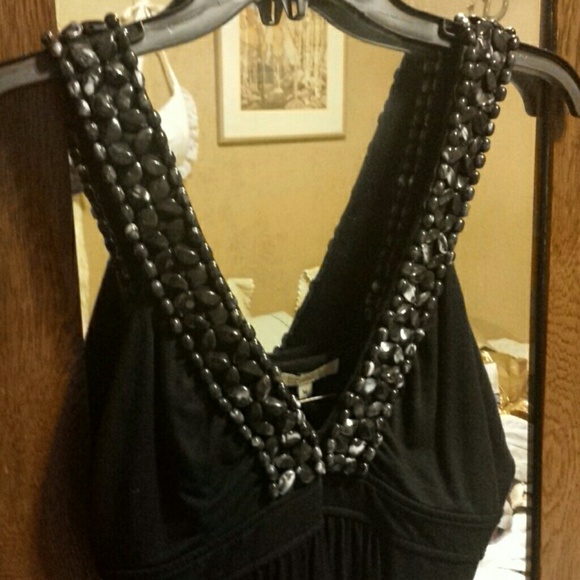Black beaded mini dress or tunic - Picture 1 of 4